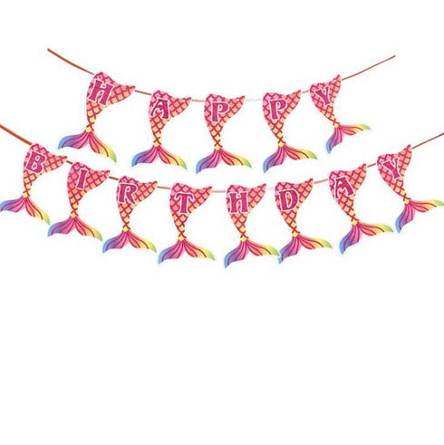 Mermaid Theme Birthday Party Tableware Package (#Type D)